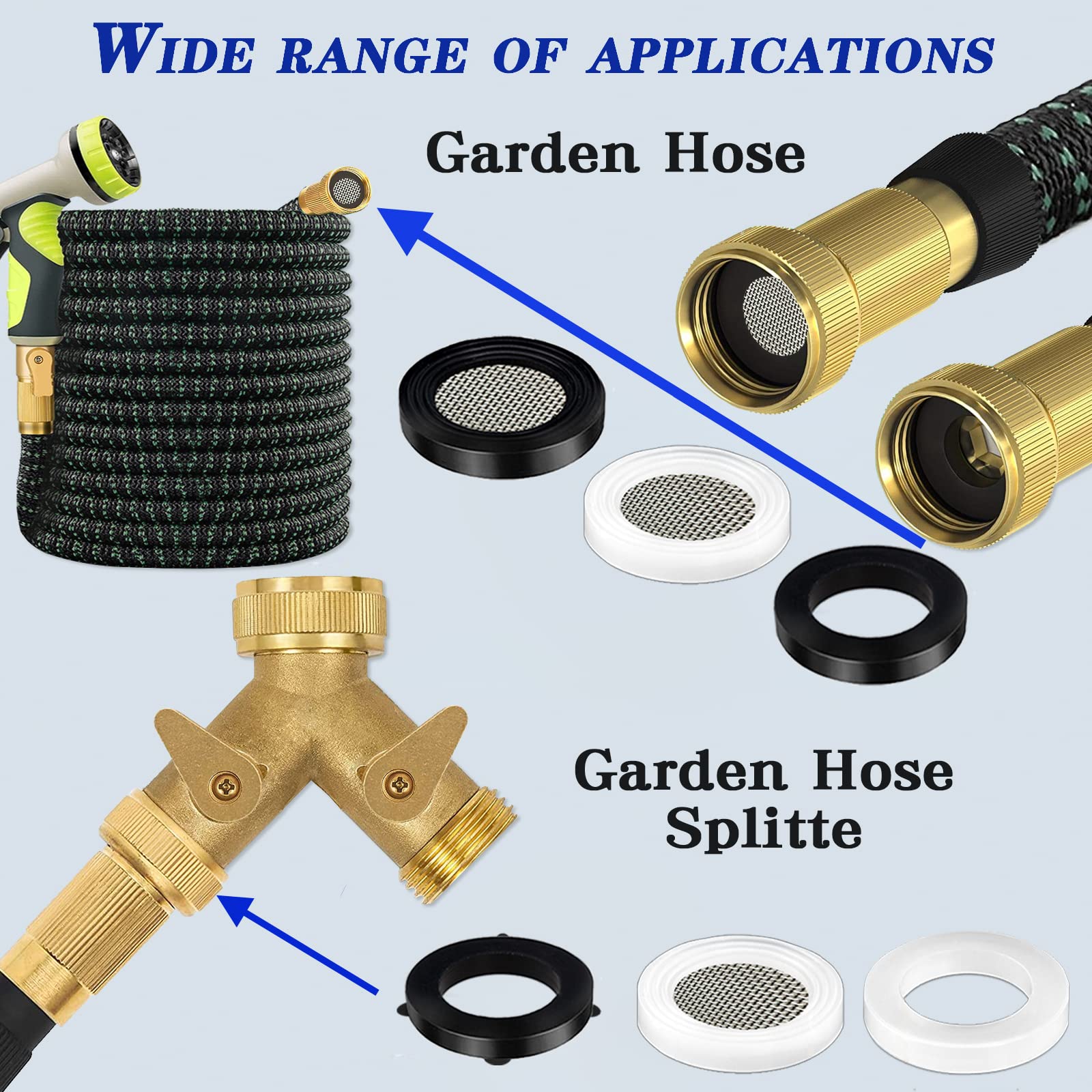 Buy TWCC 125 PCS Garden Hose Washers Shower Head Gaskets with Screen