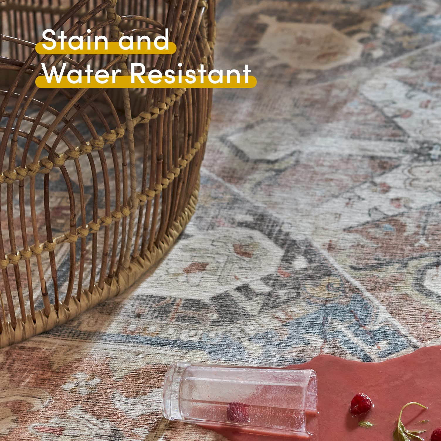 RUGGABLE Machine Washable Area Rug Founder's Farmhouse Collection