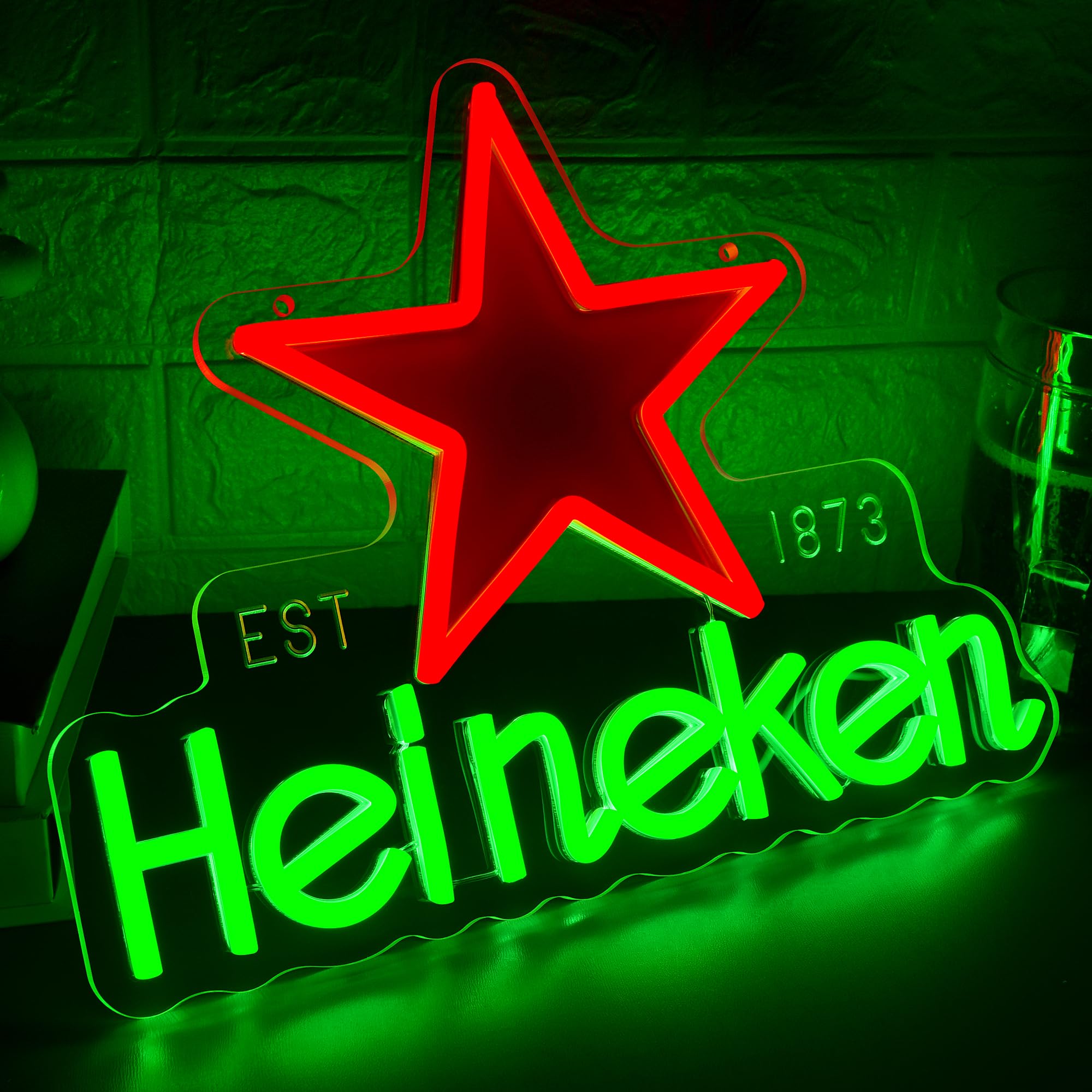 Panneau néon en forme de bière pour décoration murale avec barre lumineuse à DEL pour maison, bar, pub, bistrot, magasin, fête, restaurant, chambre, grotte d'homme, cadeau d'anniversaire, taille 35 x