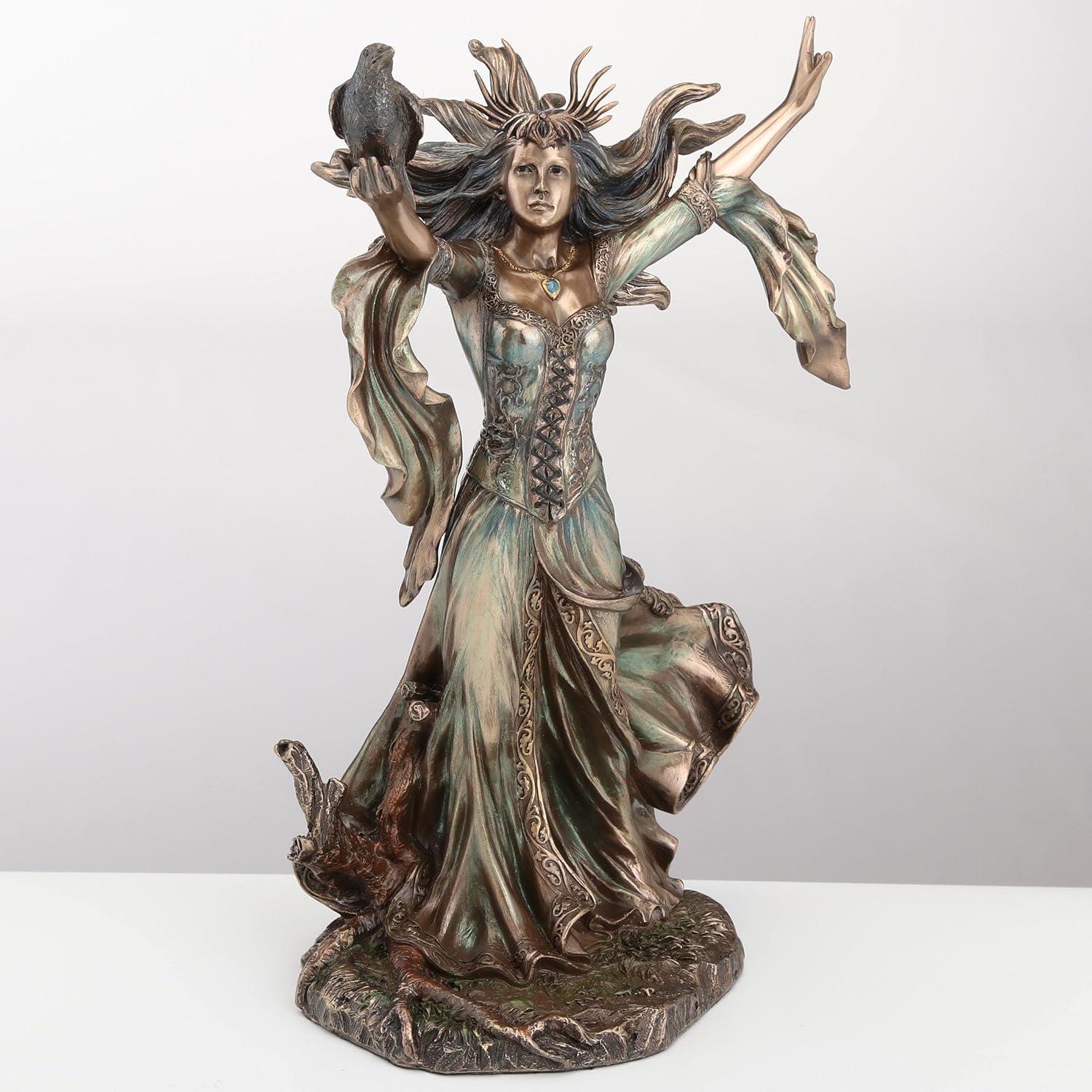 Veronese Design 9 7/8 Inch Morgan Le Fay Cold Cast Resin Bronze Finish Sculpture