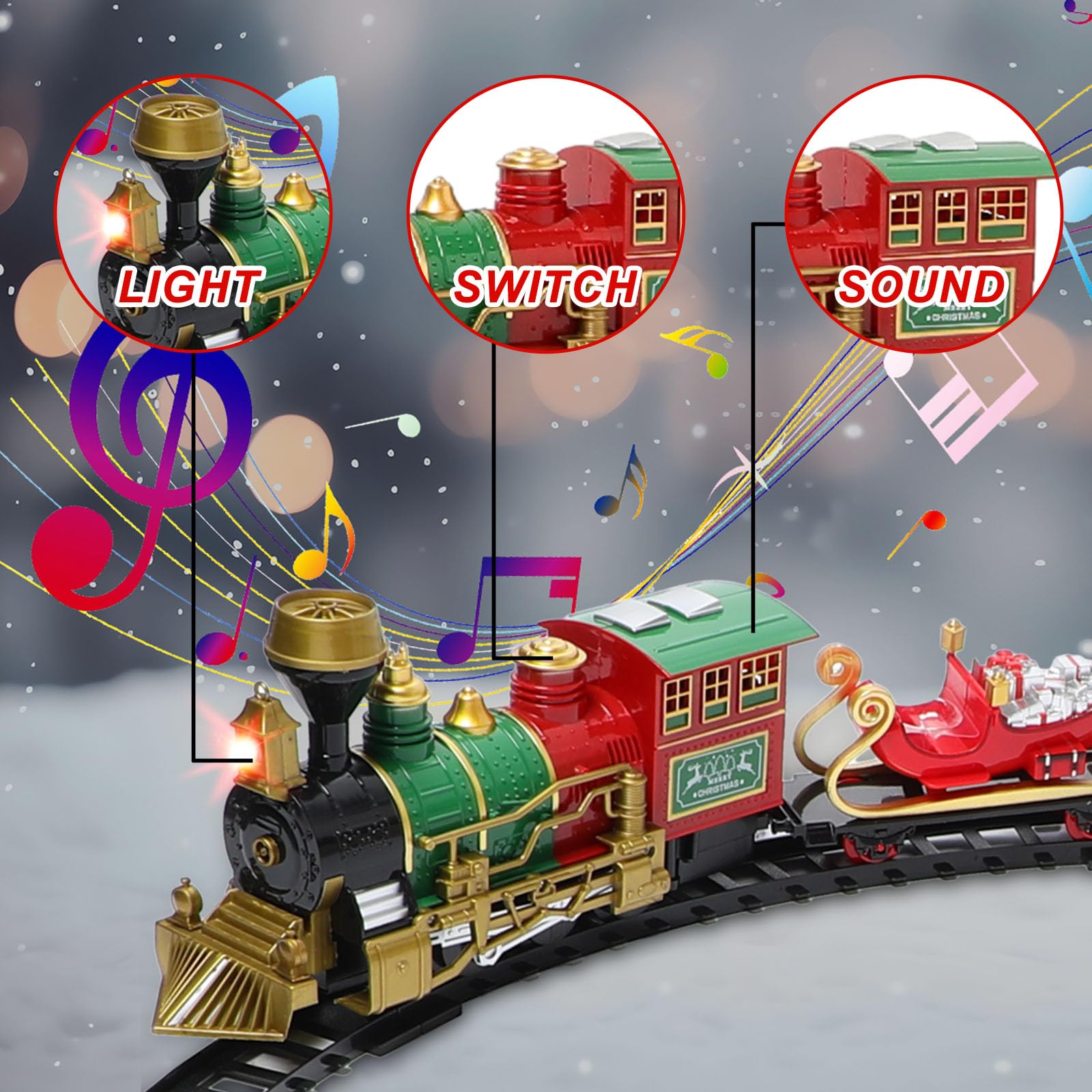 Deekin Christmas Train Set Under The Christmas Tree - Electric