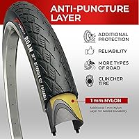 Vista 3 de Fincci Par de neumáticos plegables 37-622 de 700x35c con protección antipuntura de 0.039 in para ciclo, carretera, montaña, MTB, híbrida, turismo