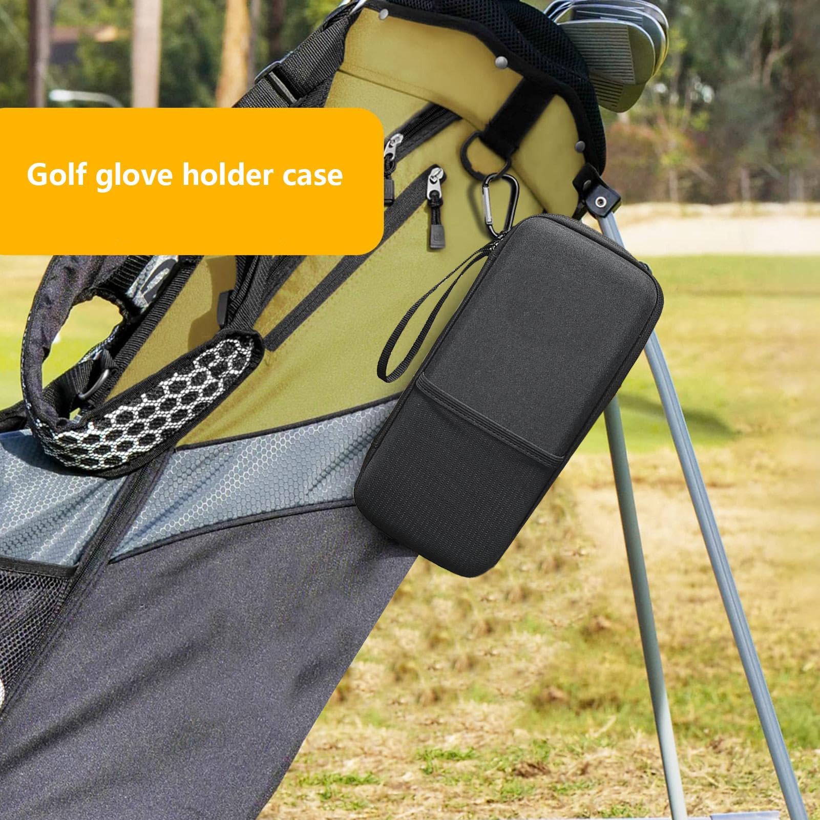 Borsa portaoggetti per guanti da golf - da golf Custodia protettiva Custodia rigida per guanti | Custodia per guanti da golf con vani portaoggetti collegabili e ganci per uso esterno