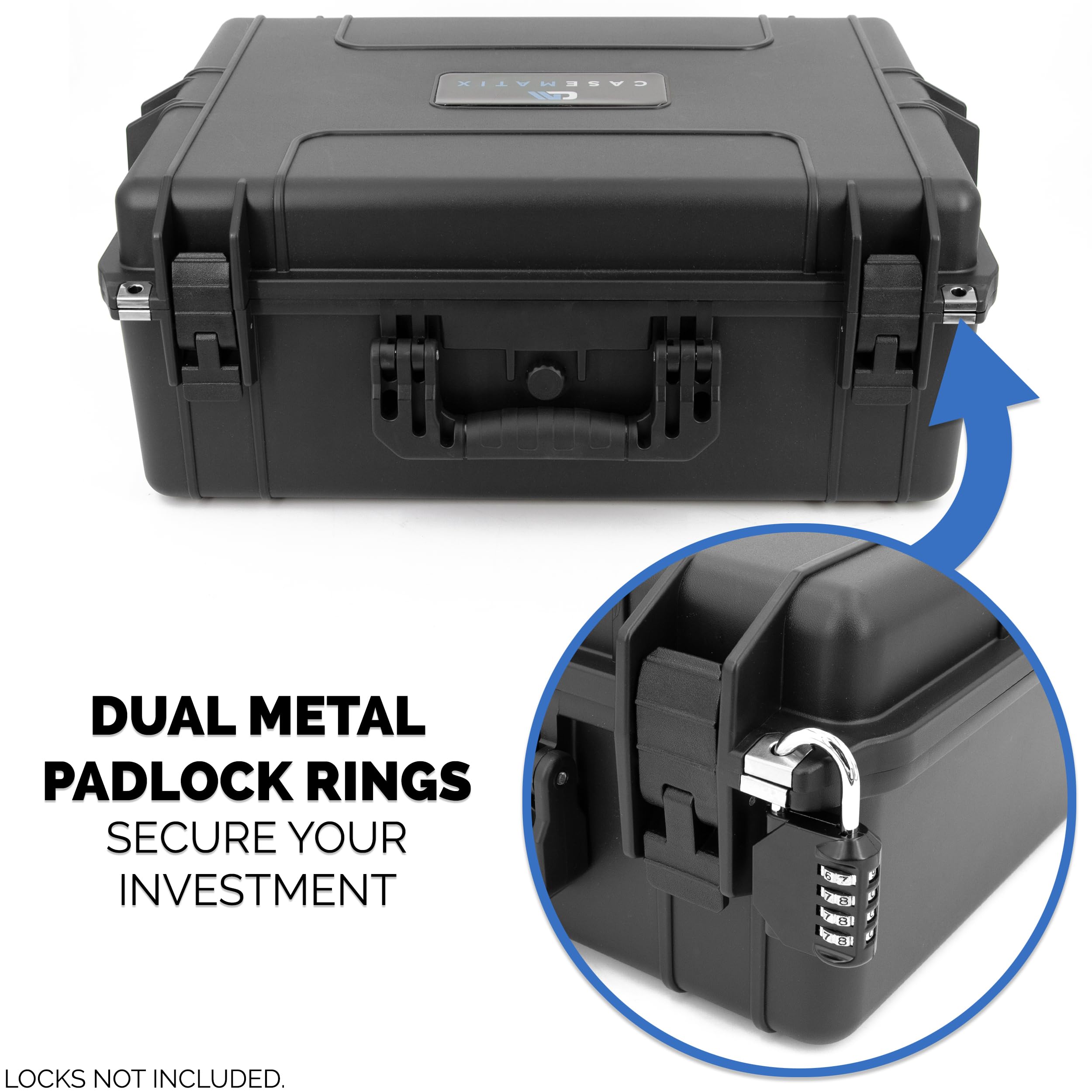 CASEMATIX Custodia da viaggio compatibile con unità disco PlayStation 5 e PS5, custodia rigida impermeabile con schiuma personalizzata per console, controller, supporto, cuffie, giochi e accessori PS5