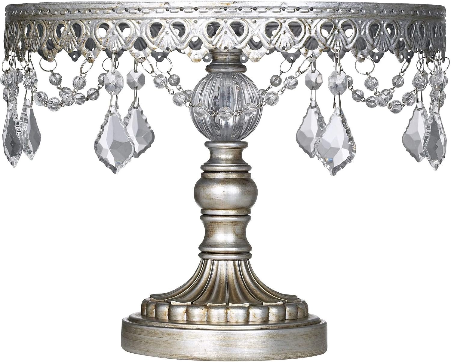 Antique Silver Beaded Small Cake Stand