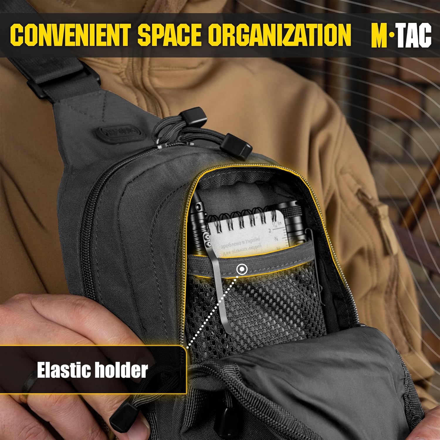 M-Tac Shoulder Bag Tactical Sling Bag for Men Small Back Pack- Crossbody Suitable as a Chest Pack Sling Mini Backpack