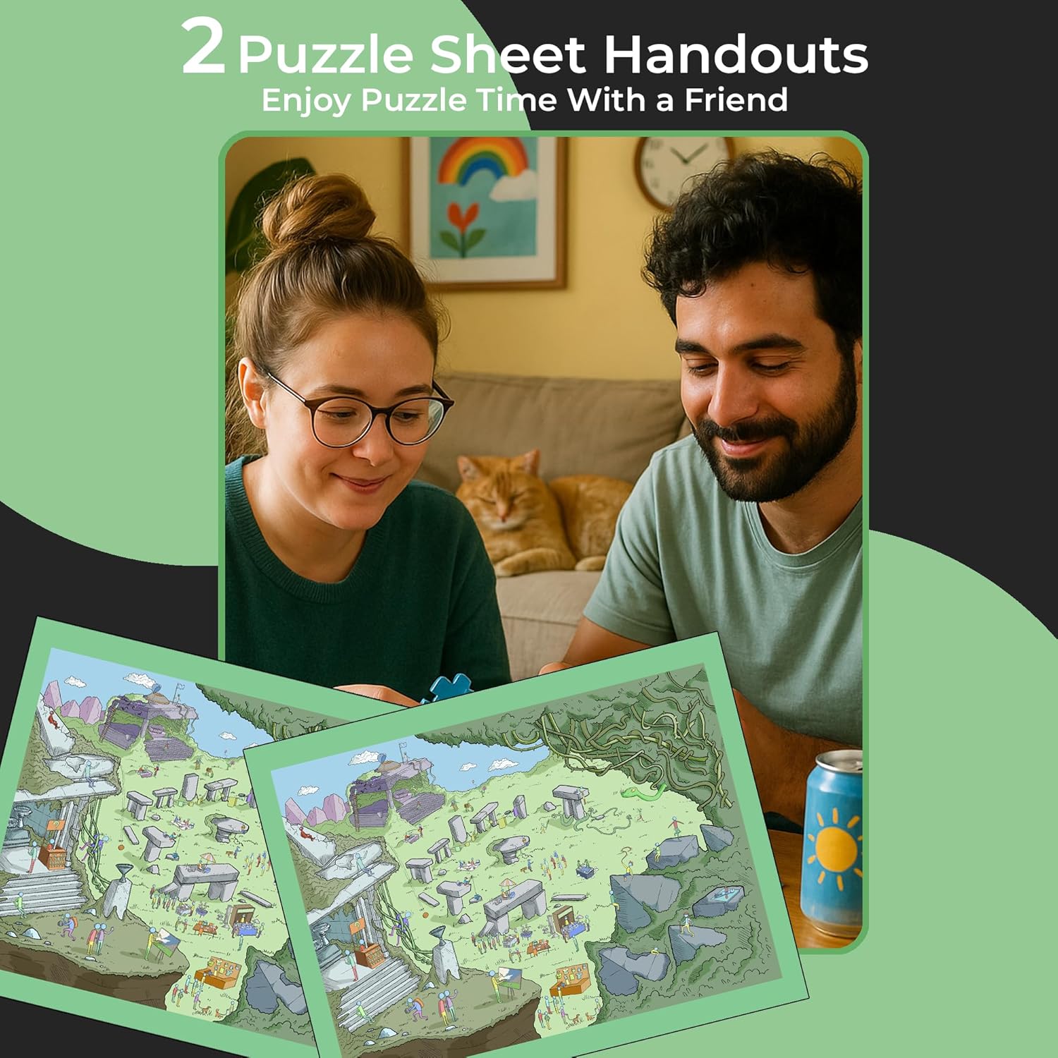 Time Warp Puzzle Series 1 – Day to Night Hidden Scene | 1000 Piece Jigsaw Puzzle for Adults | Discover a Story that Transforms as You Build | Giftable Magic Puzzle Art (Tourist Trap)