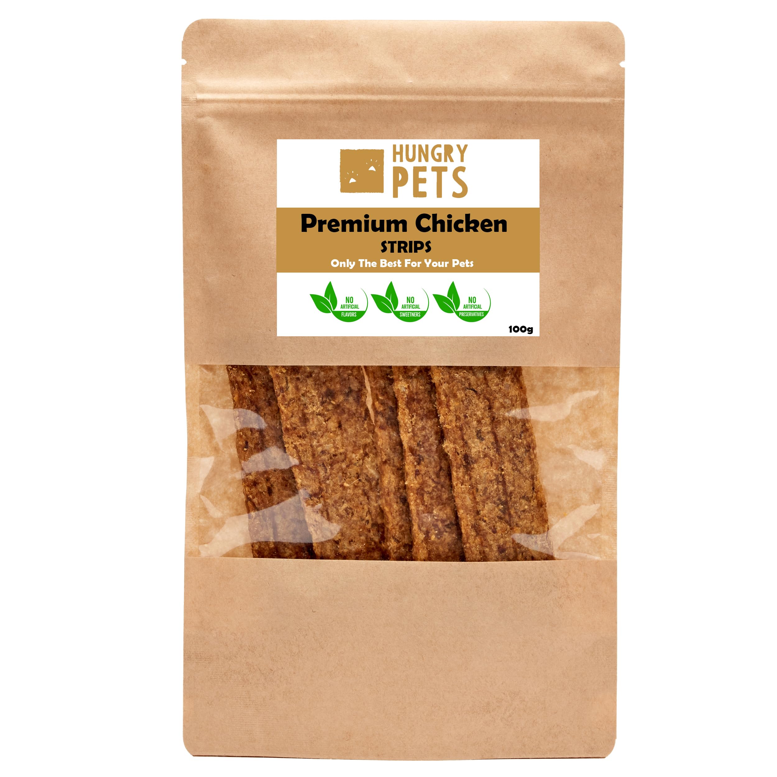 Hungry Pets Chicken Strips 100G – Natural Dog Treats, Grain Free, High Protein, Hypoallergenic
