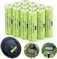 Vista 8 de Baterías recargables Ni-MH AA, batería precargada de alta capacidad Double A de 1.2V para luces solares de exterior (AA-1300mAh-12pack)