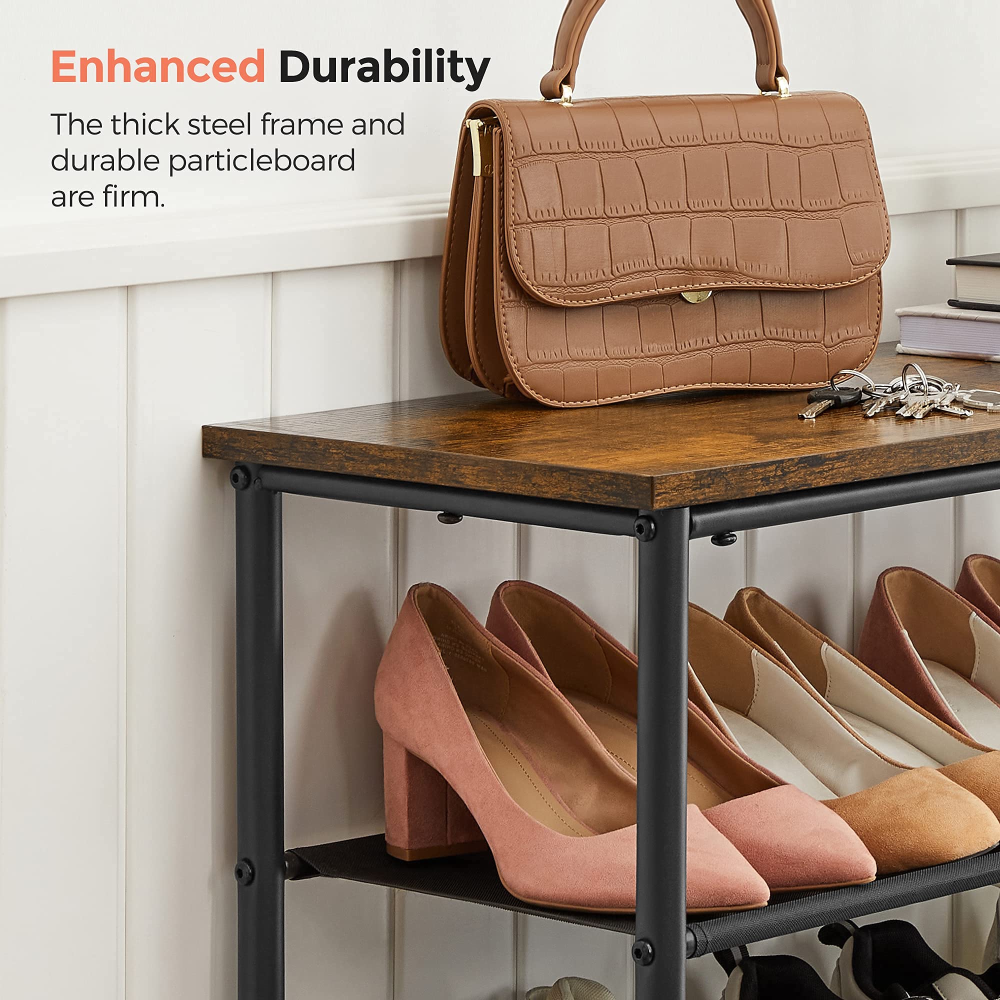 VASAGLE Shoe Rack 5 Tier, Narrow Shoe Organizer for Closet Entryway