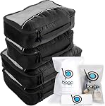 bago 7 Pcs Packing Cubes Travel Organizer - 4 Packing Cube with 3 ZipLock Bags - Travel Packing Cubes to Get Maximum Storage, Save Time & Effort to Pack - Happy Traveling (Yellow)