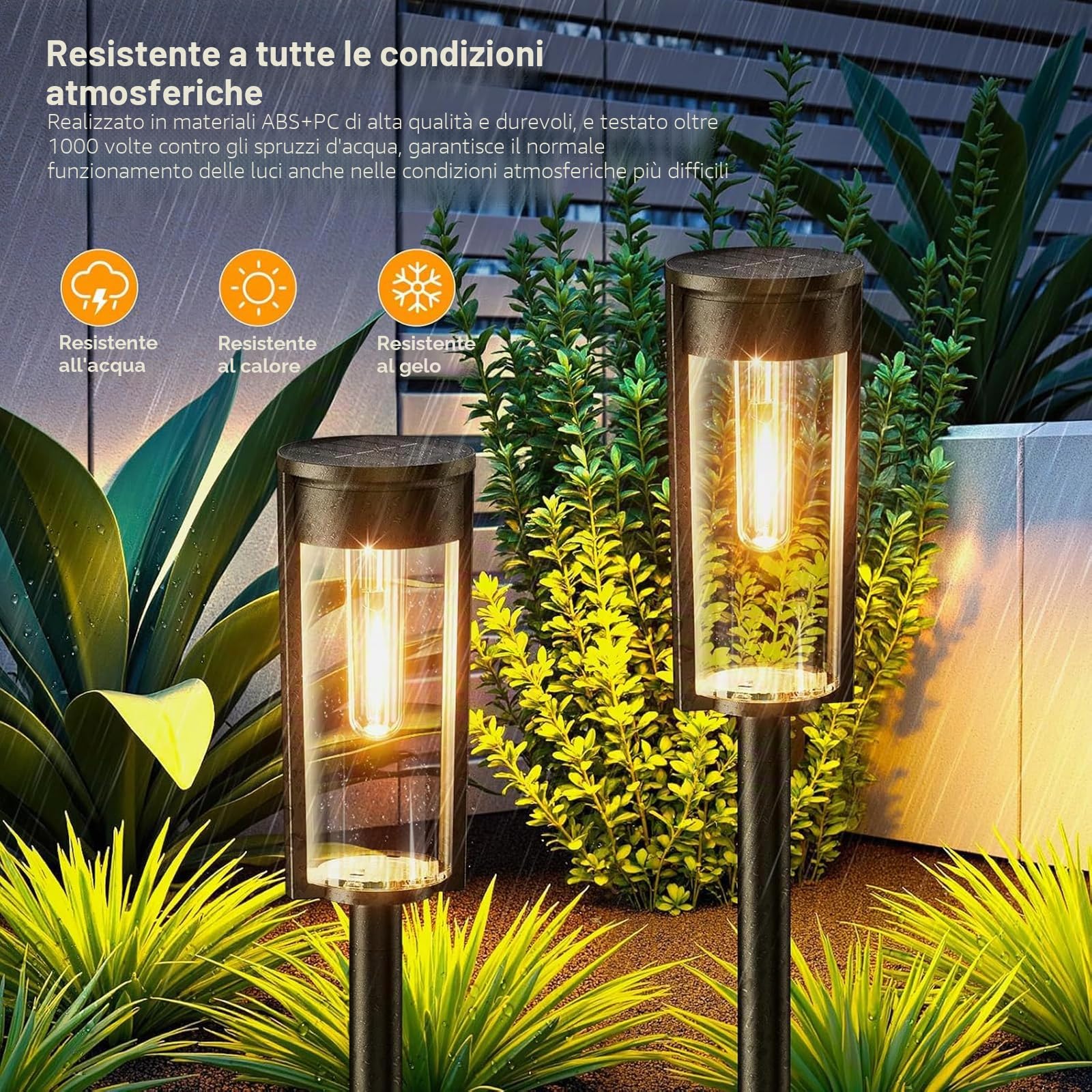 RECHOO Lampade Solari per Esterni da Giardino, 4 Pezzi di Lampade Solari Vintage per Esterni con Luminosa Luce Bianca Calda, Batteria da 1000mAh, IP65 Impermeabile, Lampade Solari per Esterni per