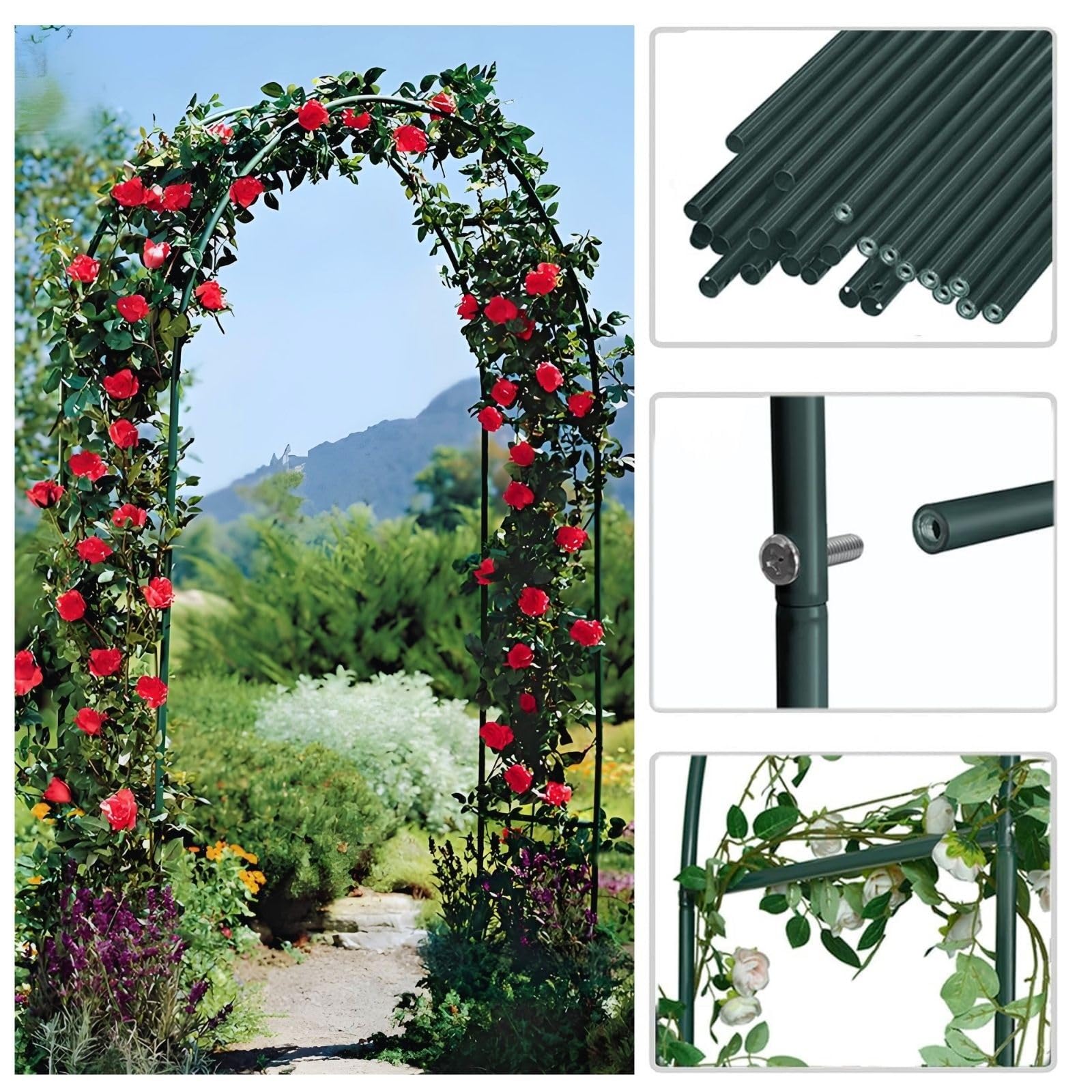 Generisch Gartenbogen mit Rankhilfe, Schweres Metallgestell fr Weinreben  Efeu - Outdoor Bogen fr Hochzeiten & Feste - Stahlgestell 200/220/230cm ...