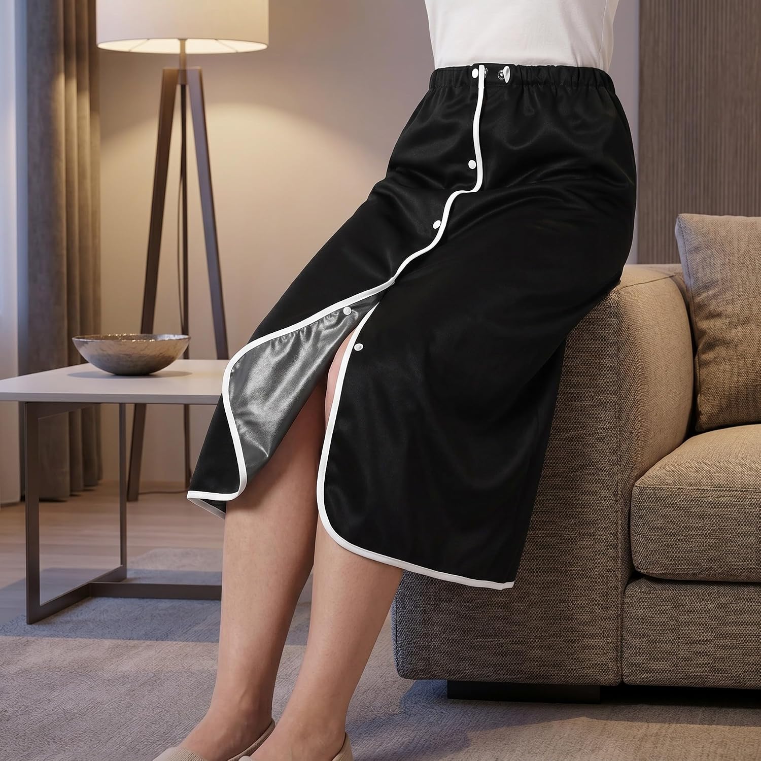 Toddmomy Wearable Incontinence Bed Pads, Full Open Adult Diaper Skirt, Waterproof Urinary Skirt,Washable Reusable Cloth, Diaper Mattress Cover