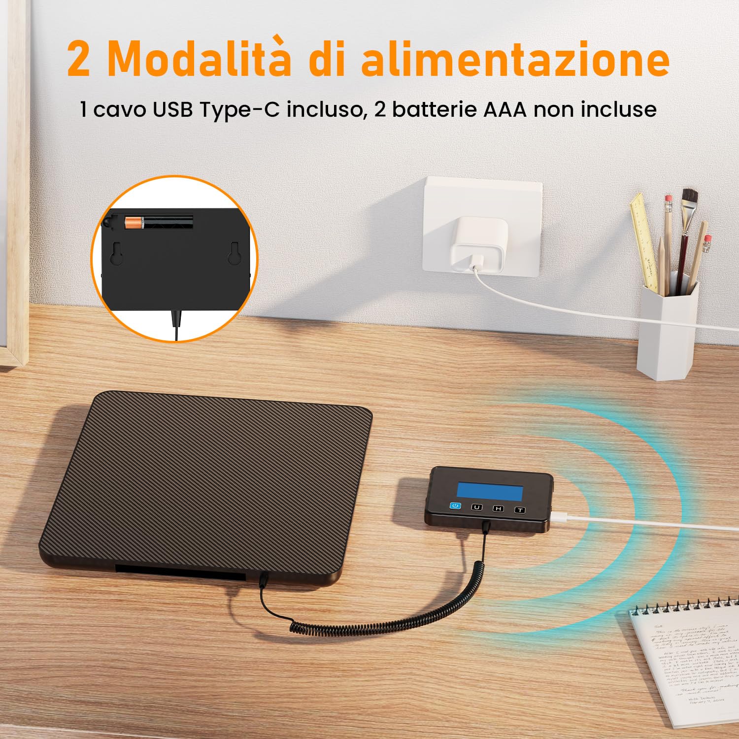 Bilancia Pesa Pacchi Digitale 200kg Professionale con Display LCD da Parete