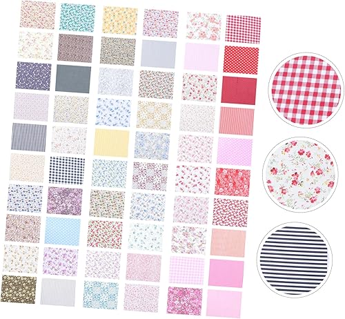 Miniatura 7 de 60 piezas de tela cuadrada de algodón hecha a mano para ropa, encanto, cuadrados precortados de 5 pulgadas, paquete de cortinas de costura para