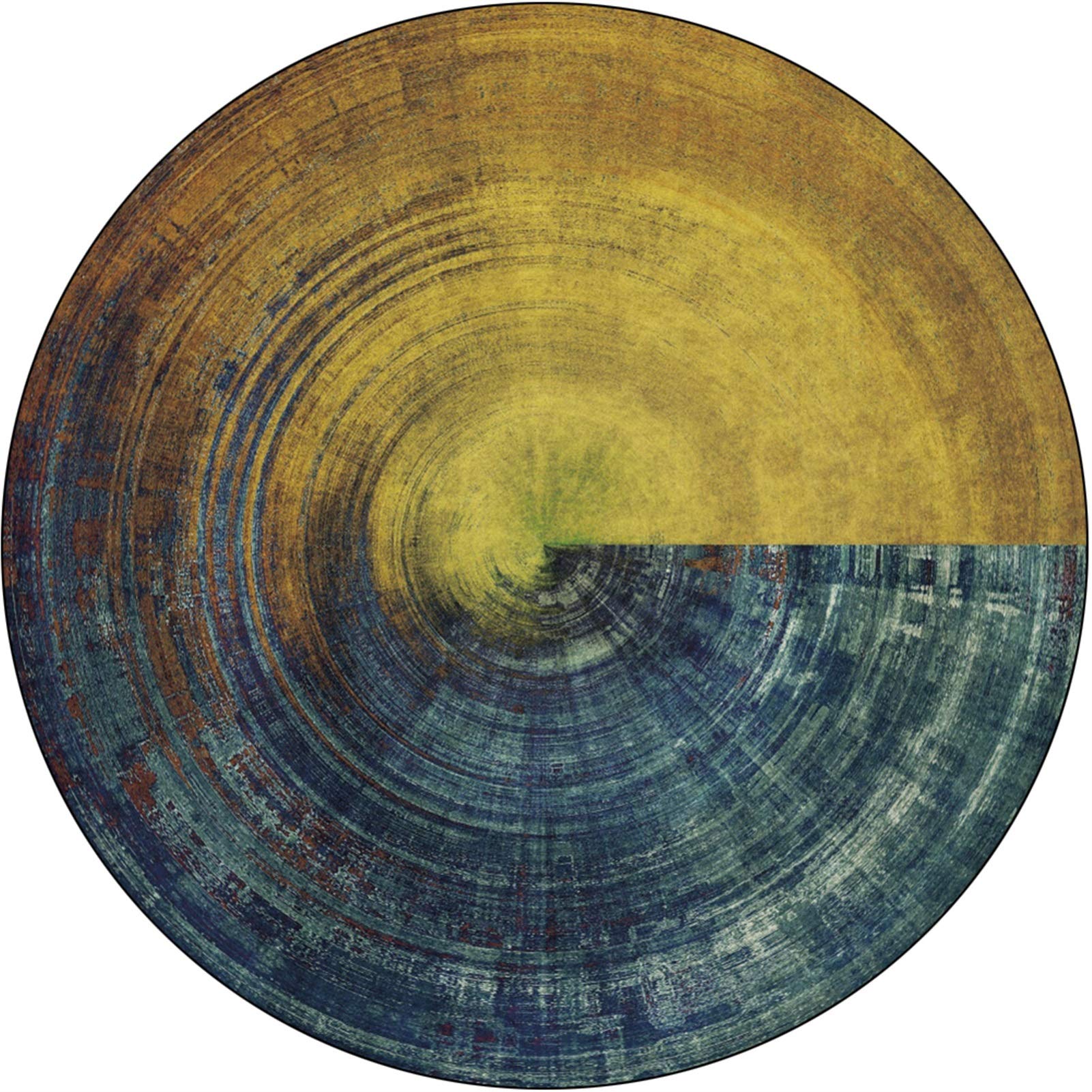 WZLL Circular Area Rugs Soft Short Pile Vintage Carpet Washable Non-slip 6mm Polyester For Living Room Bedroom Study Floor Mat (Color : A, Size : Ø140cm)