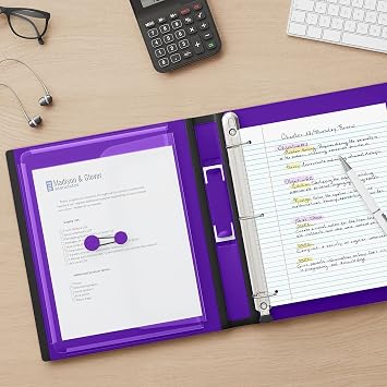Staples Better Binder 1-Inch D-Ring View Binder, Reinforced Spine, Holds Up to 275 Sheets, Purple, for Office & School