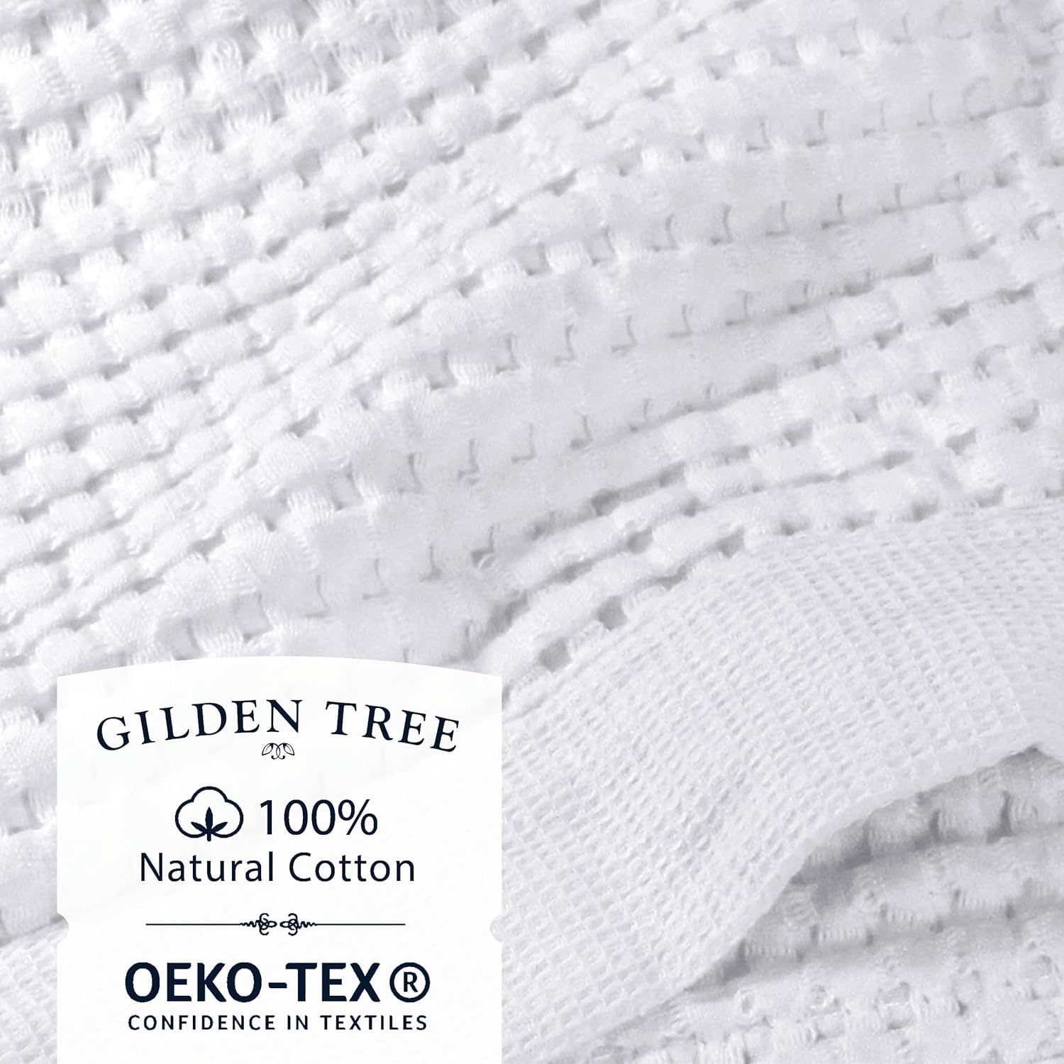 GILDEN TREE Waffle Towel Set Quick Dry Thin | 2 Bath Towels | 2 Hand Towels | 2 Washcloths, Modern Style (White) - Image 2