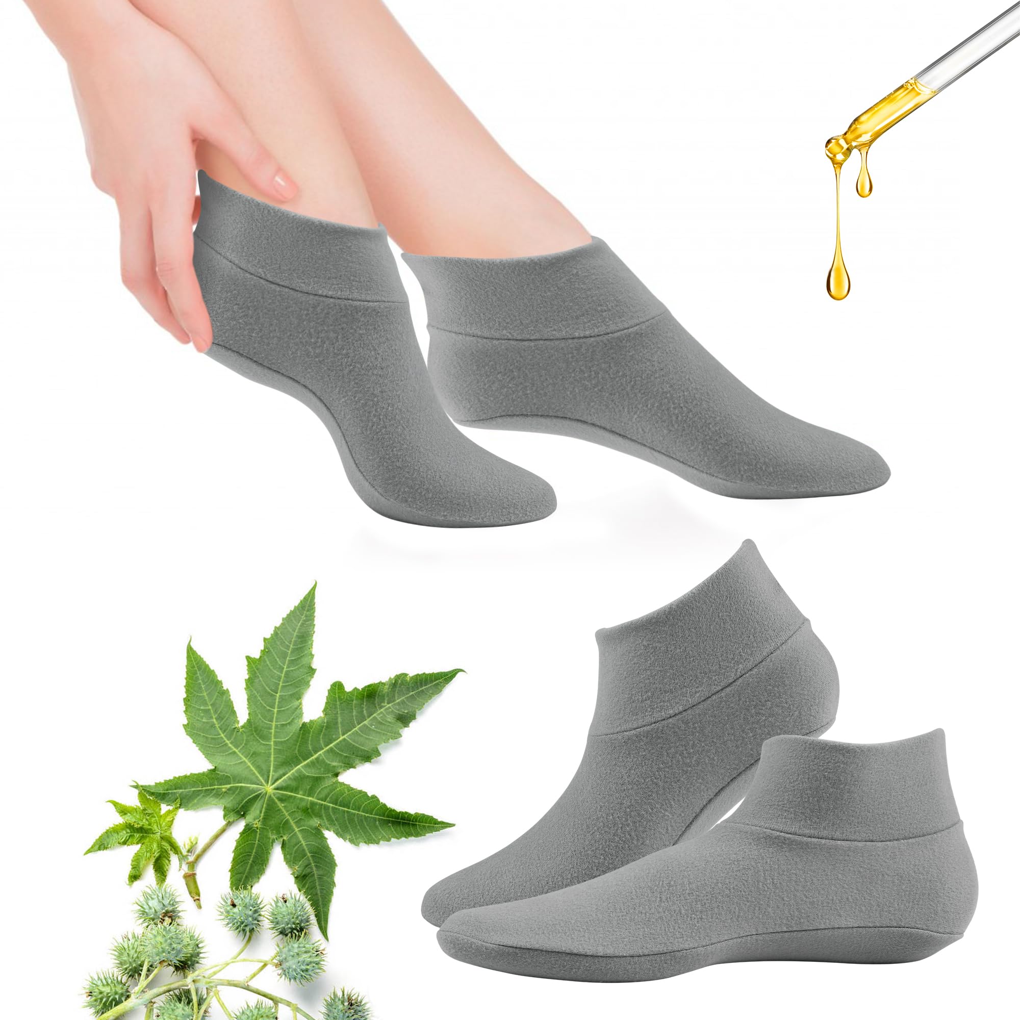 Castor Oil Pack Wrap for Feet, Organic Castor Oil Pack Wrap for Toes Cotton for Women?Castor Oil Pack Kit for Feet Arthritis and Feet Tingling feet Cracking, Moisturizing Feet (Oil Not Include)