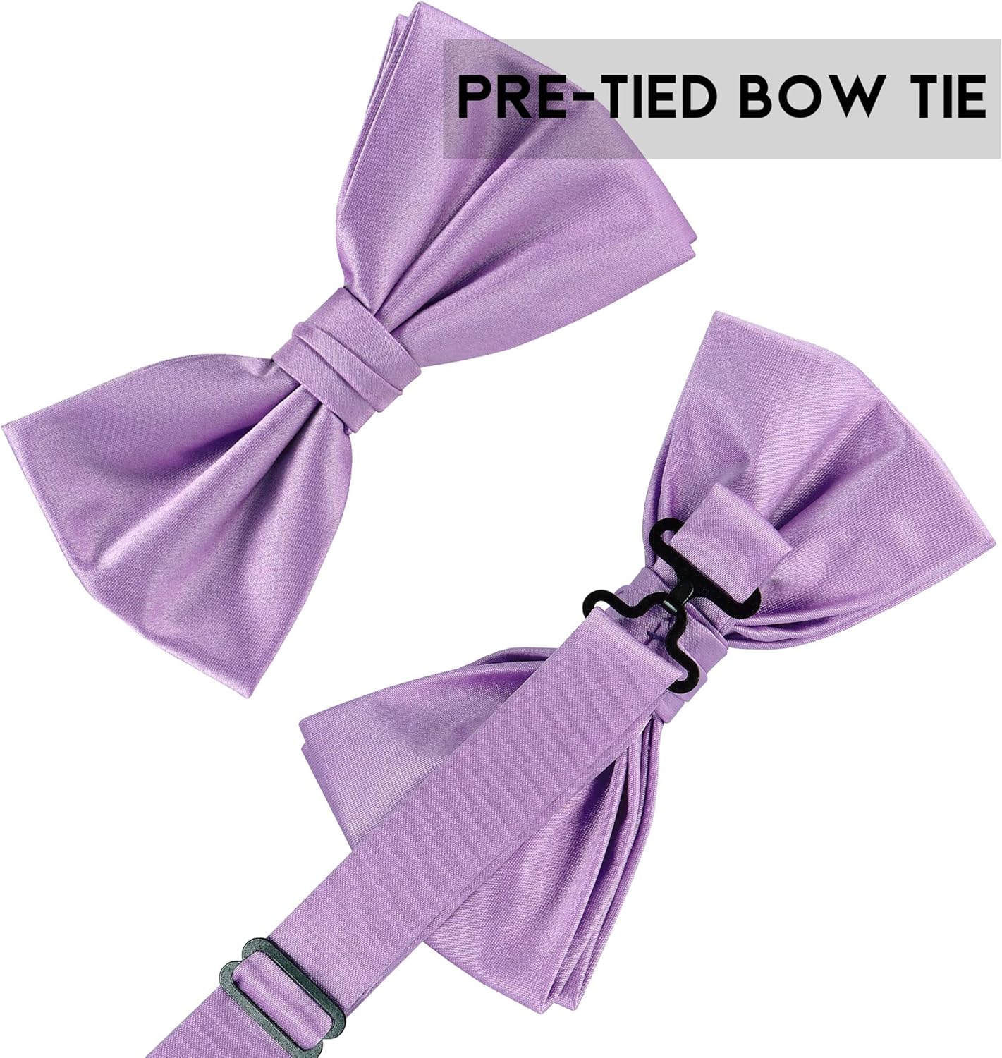 TIE G Solid Color Men's Suspender + Woven Bow Tie Set for Wedding : Vivid Color, Adjustable Brace, Strong Clip, Elastic Band - Image 4