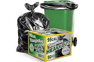 Heavy Duty Real 95-96 Gallon Contractor Bags (50 Count)