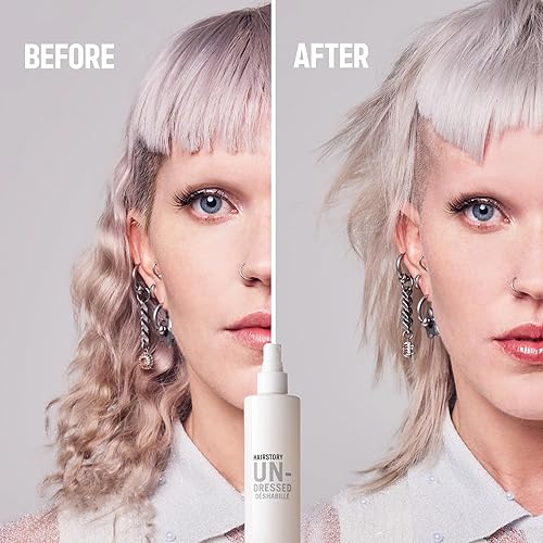 Miniatura 4 de Hairstory Spray texturizante sin vestir botella de 8 oz sujeción ligera para volumen seco larga duración para cabello perfecto todo el día mejora el
