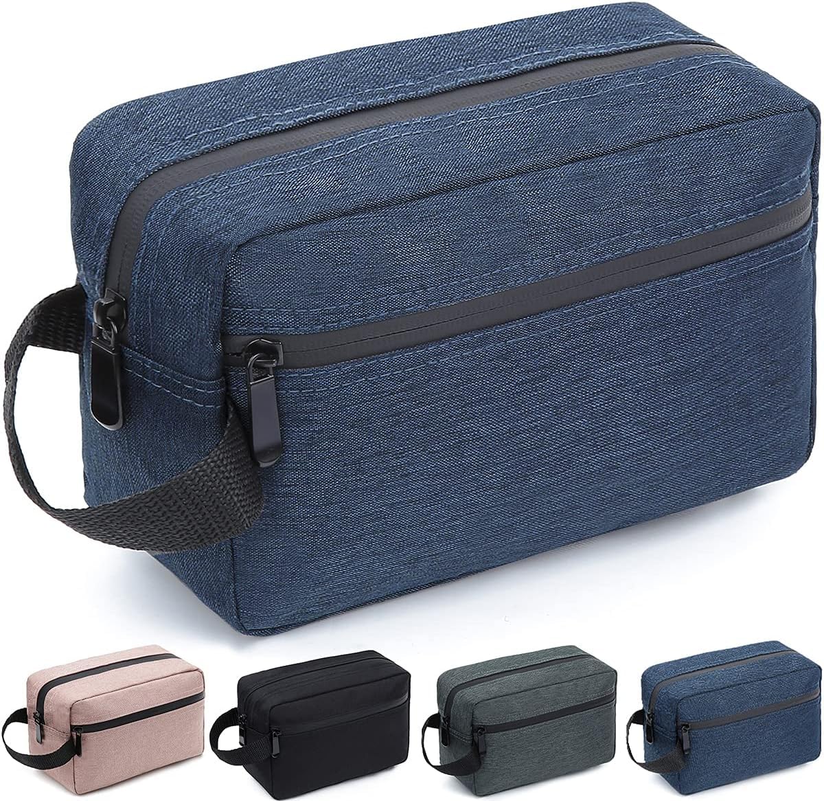 hirta Letro Travel Toiletry Bag For Women And Men(15 Cm), Water-Resistant Shaving For Toiletries Accessories, Foldable Storage With Divider And Handle For Cosmetics Brushes Tools (Denim Blue)-picture-18