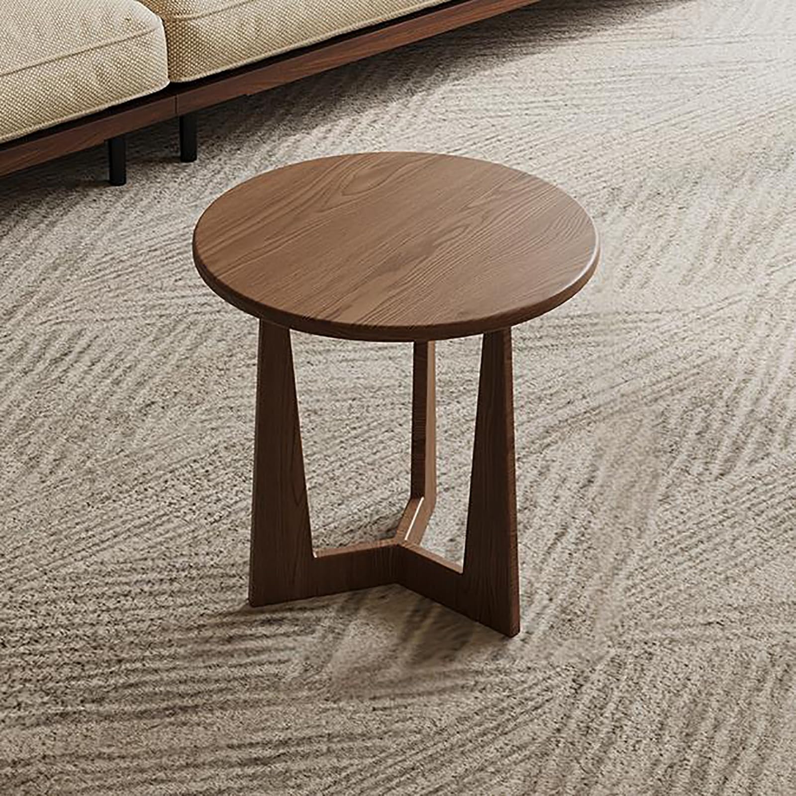Table basse en bois massif multicouche haut de gamme avec tiroirs de rangement et lignes rondes