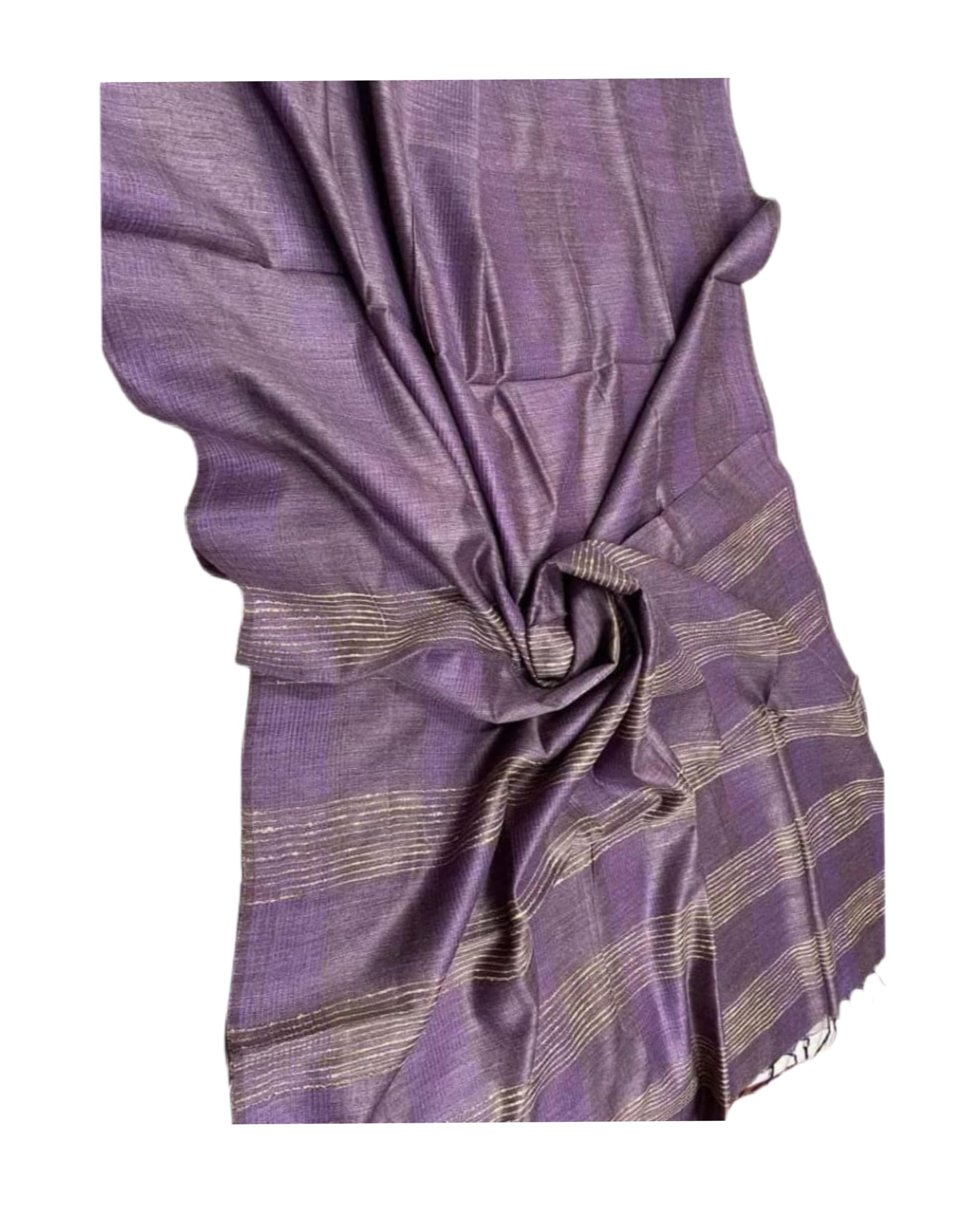 zafreen handloom Women's Handwoven Bhagalpuri Soft Cotton Jute Silk Saree(Banswada Silk) | Gigha Woven Stripes | Elegant Handloom Design With Rich Pallu & Knot | With Running Blouse_0.9m-picture-35
