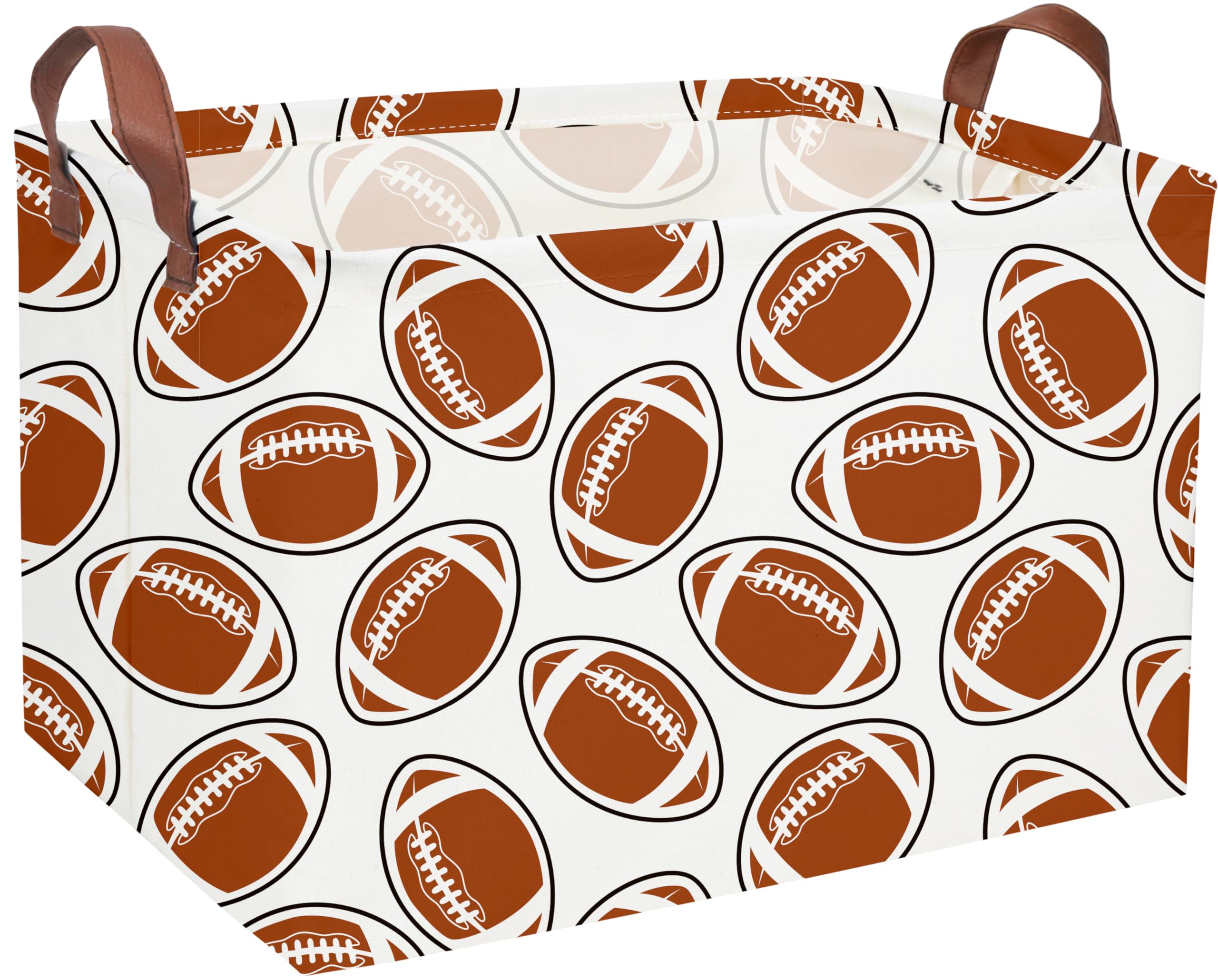 Essme Rectangular Football Baskets ,Kids Storage Box,Toy Bin for Boys with Handles for Room Decor, Kids Basket,Shelf Basket,Toy Organizer(Footballs)
