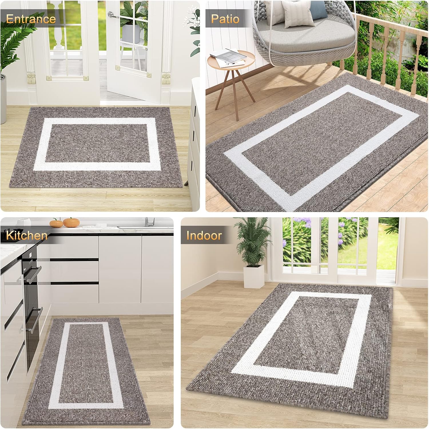 OLANLY Indoor Door Mat, 32x20, Non-Slip Absorbent Resist Dirt Entrance Mat, Washable Low-Profile Inside Entry Doormats for Entryway, Brown - Image 7