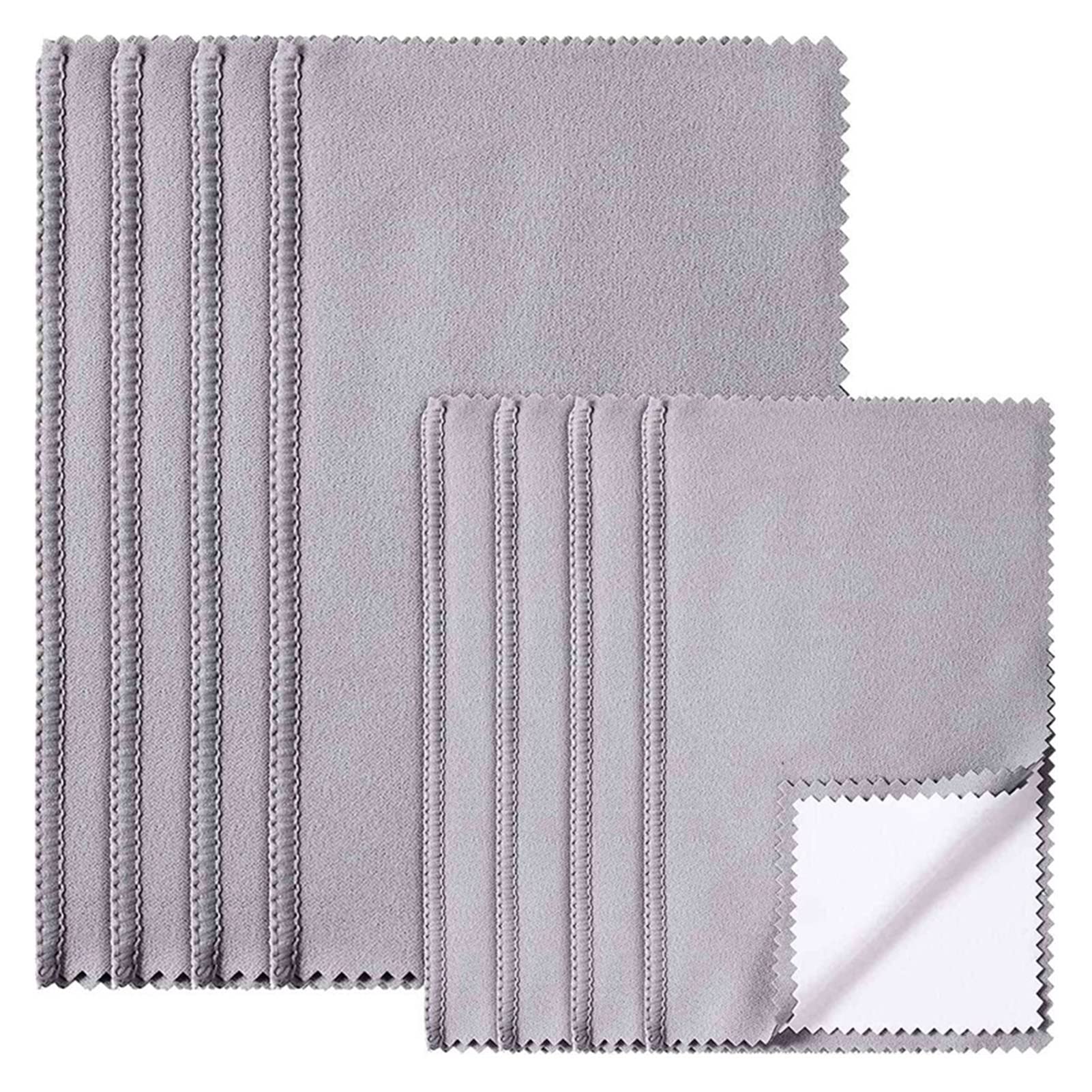 Set di 8 panni per lucidare grandi panni per la pulizia dei gioielli, panno per la pulizia dell'argento, 27,9 x 35,6 cm e 15,2 x 20,3 cm (colore: