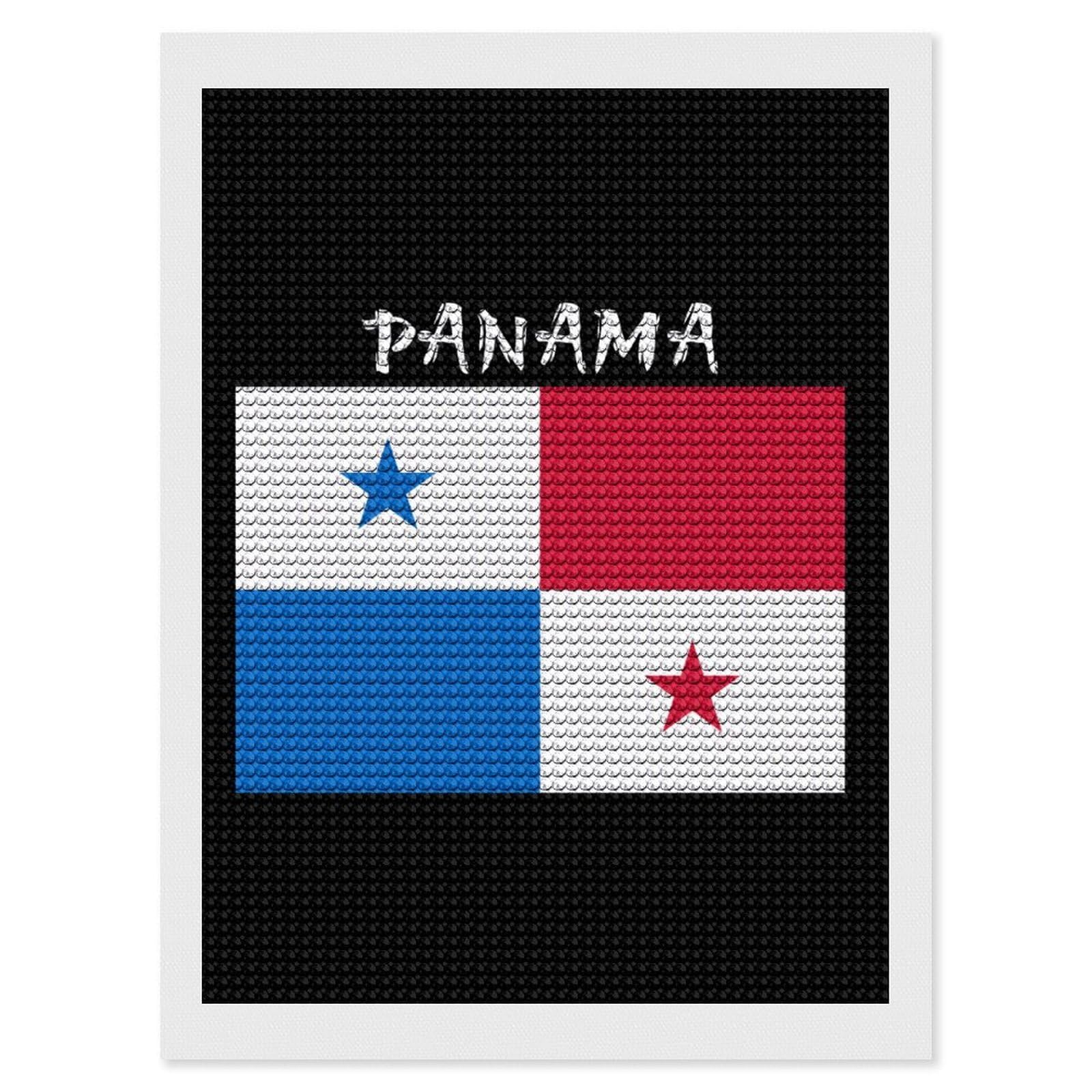 Nclqvjxzkhw Style Flag Of Panama Diamond Art Painting For Adult Round Diamonds Pictures Arts Crafts Home Wall Decor 12"X16"
