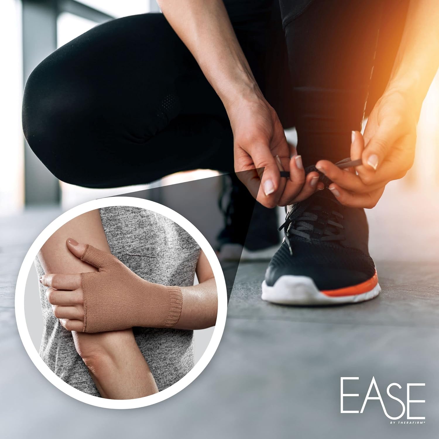 Ease Opaque Lymphedema Gauntlet - Large - Black - 30-40 mmHg