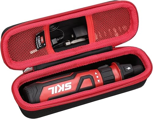 Miniatura 2 de FBLFOBELI Funda de transporte rígida compatible con destornillador inalámbrico recargable SKIL de 4 V SD561201, bolsa de herramientas de