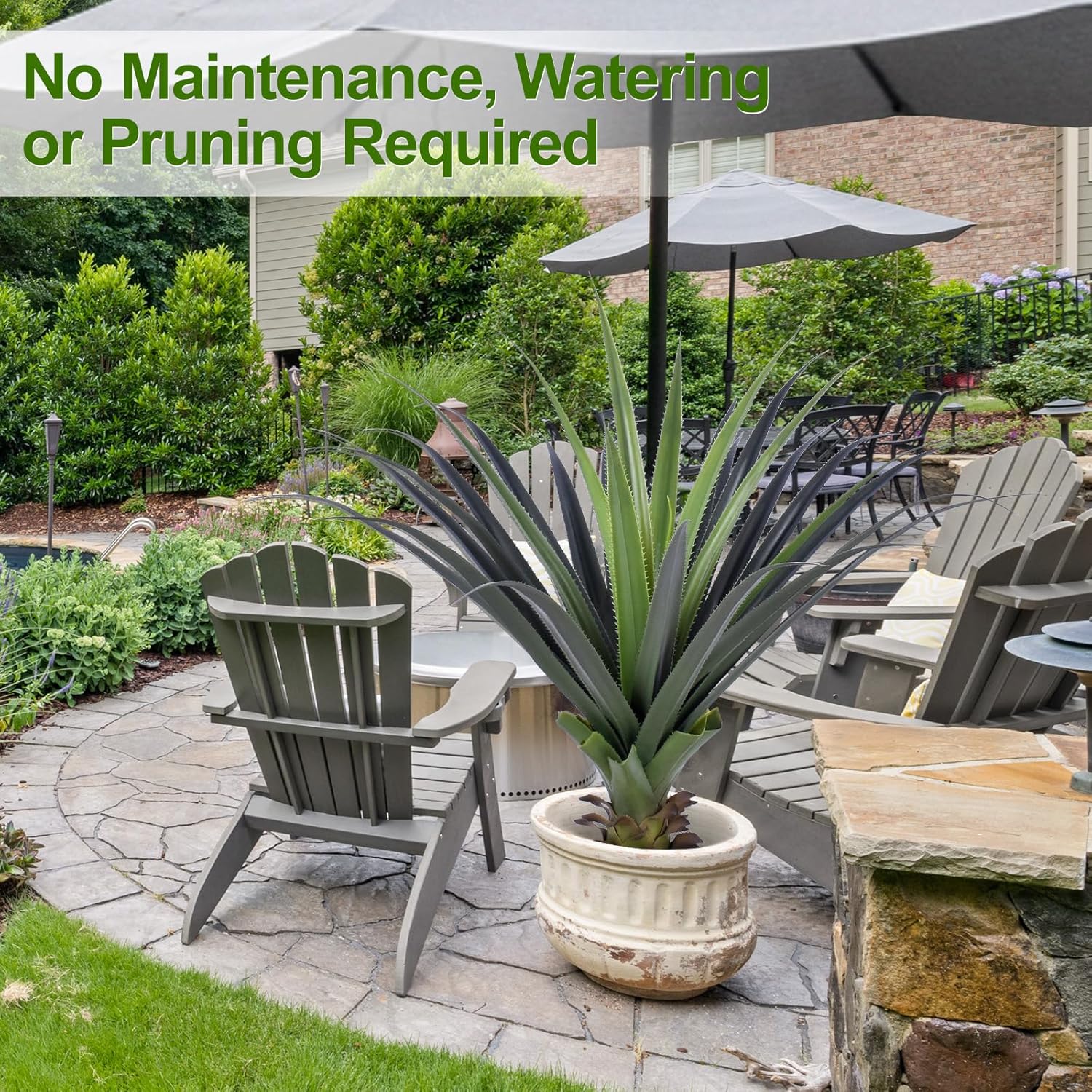 3ft Artificial Spiked Agave Plant, 36" Faux Agave Plants Indoor Small Floor Plant Perfect for Front Porch, Patio, Indoor Outdoor Home, Office Decor 1pcs - Image 6