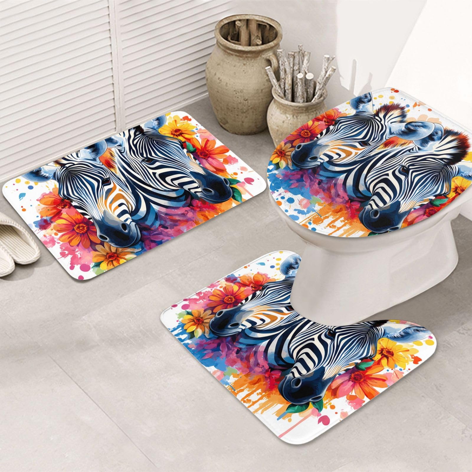 Juego de 3 alfombras de baño para evitar resbalones con suelo seco y microfibra absorbente