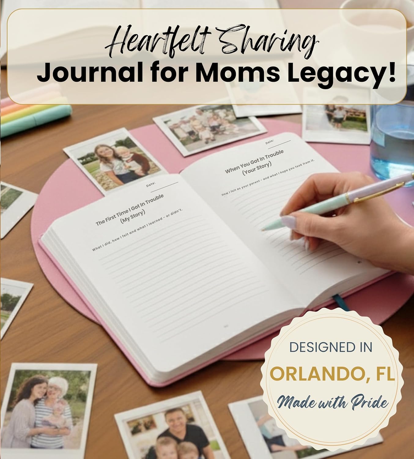 Mom's Life Story Journal - Keepsake To Tell Mom Story - (Hardcover) Memory Book for Mothers to Fill Out - Mom Legacy Journal - Linen Gold Foiled - Gift for Mother's Day, Birthday & Christmas
