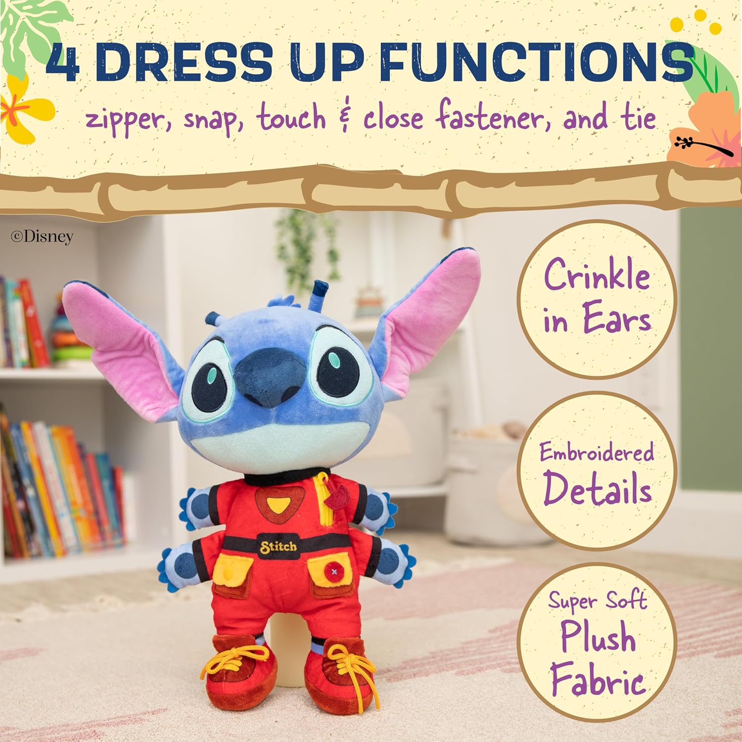 Kids Preferred - Disney Stitch Dress and Play Plush for Babies and Toddlers