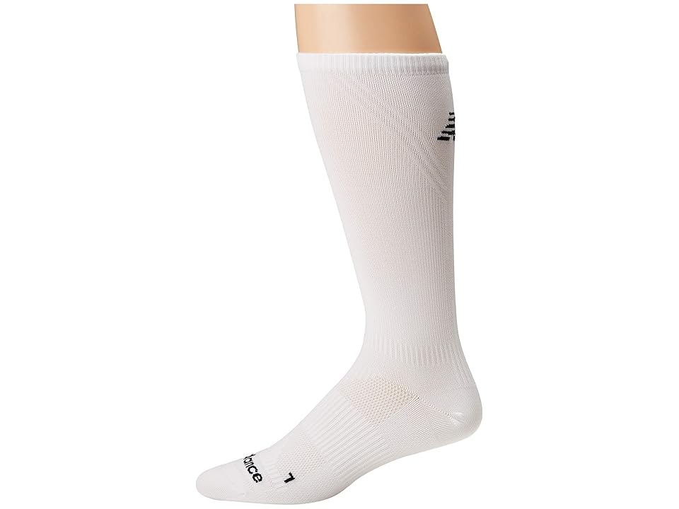 

New Balance Flat Knit Running Crew Sock 1-Pair Pack (White) Crew Cut Socks Shoes