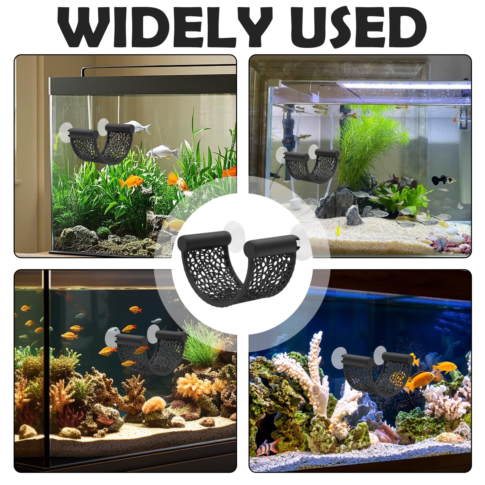 1 Pezzi Amaca per Pesci Betta, Posto di Riposo Galleggiante a Forma di U con Ventosa, Decorazione per Acquari di Piccole Dimensioni, Accessori da Tavolo per Betta e Gamberetti (Nero)