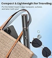 Vista 8 de TONEOF Trípode selfie stick de 60 pulgadas para video, soporte extensible todo en 1 para teléfono celular con control remoto integrado, trípode