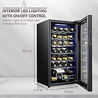 Vista 2 de SCHMECKE - Refrigerador de vino con compresor de 28 botellas, con cerradura y cerradura, gran bodega independiente, 41f-64f, control de temperatura