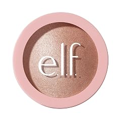 e l f Halo Glow Silky Powder Highlighter Long-Lasting Luminous Face Finish Cake-Resistant With Micro-Shimmer Vegan Cruelty-Free Blush