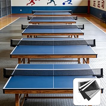 Retractable Table Tennis Net, 175cm Adjustable Tension Ping Pong Net, No Tools Needed Fits Most Tables, Portable Foldable Design for Indoor Outdoor Home School Gym Camping Use