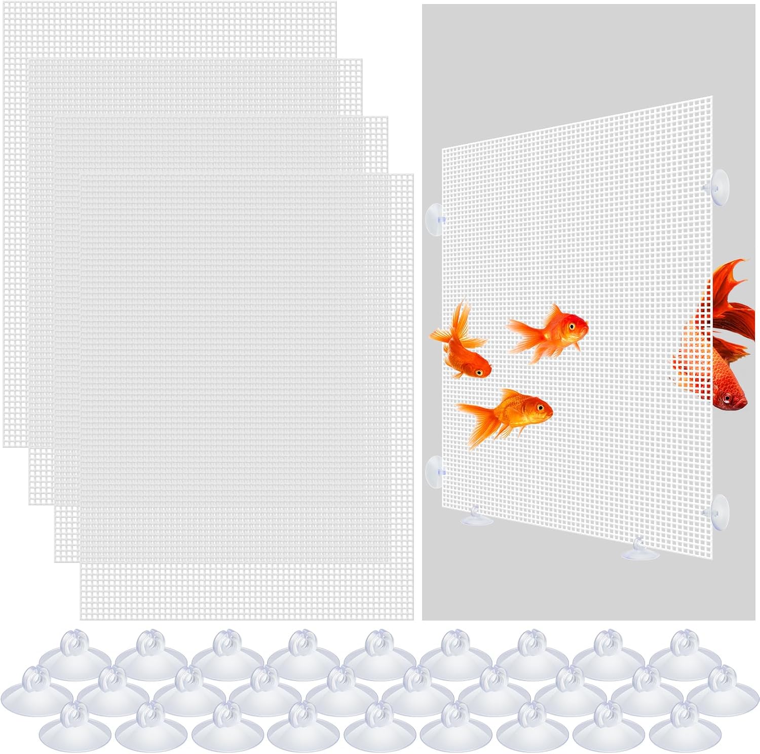 Crowye 4 Pack Fish Tank Divider Cuttable Aquarium Divider