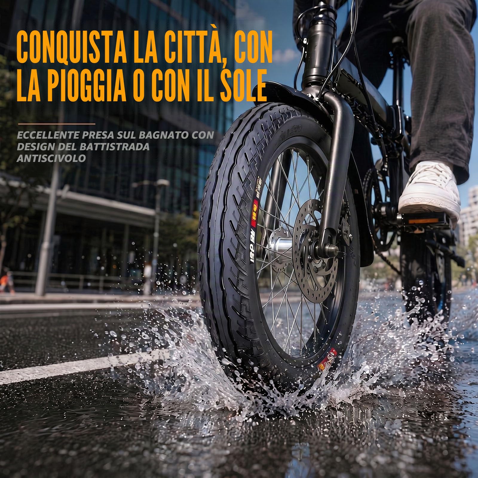 2pcs 14x1.95 Pneumatico per Bici Elettrica | 14 1.95 Pneumatici Resistenti Alle Forature con Camera D'aria | Antiscivolo per Bici Pieghevole