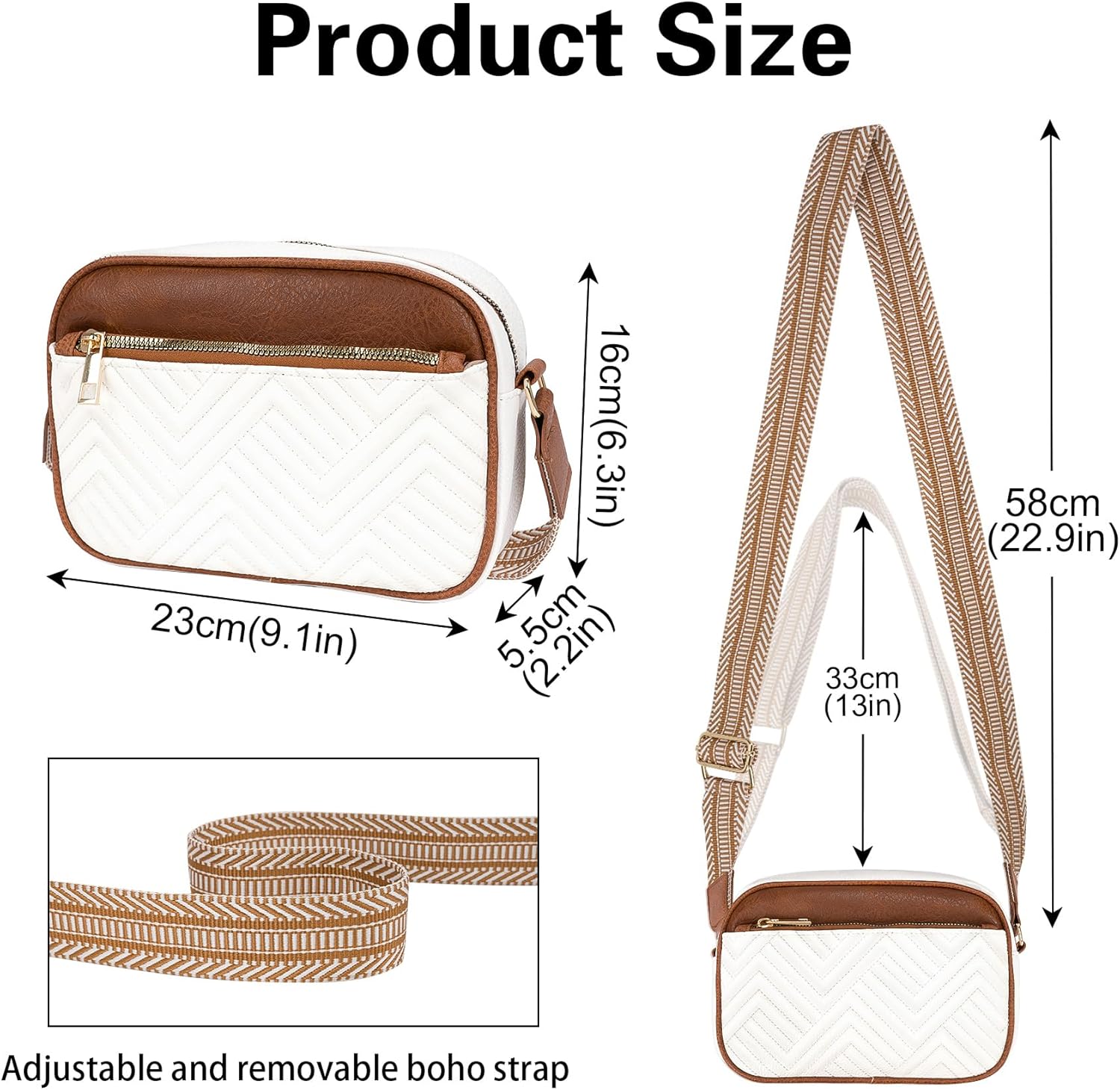 Crossbody Bags for Women, Quilted Shoulder Bag with Adjustable Wide Strap, Small Camera Crossbody Purses for Women - Image 4