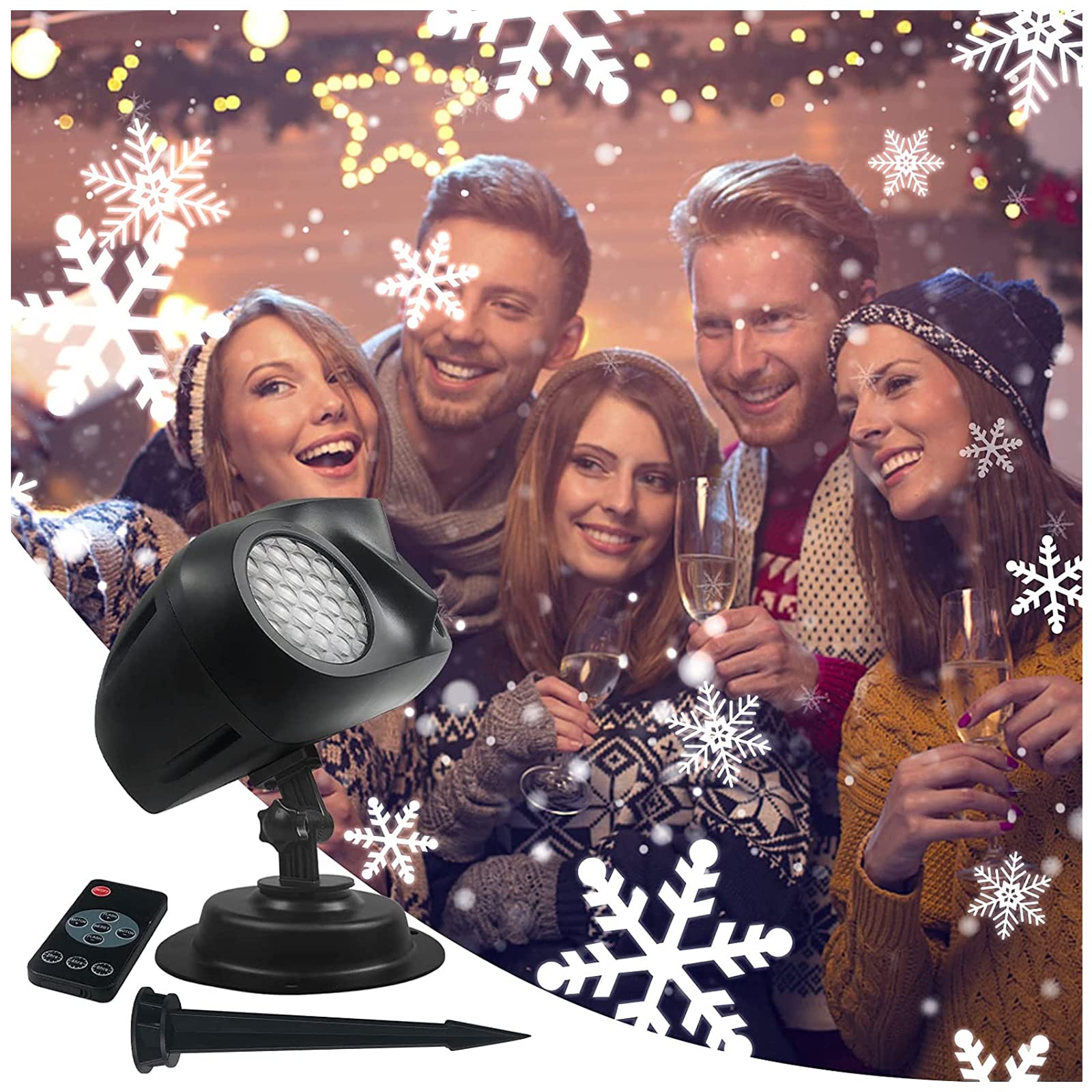 Lumières de projecteur de Noël, projecteur de lumière LED de flocon de neige, lumières de projecteur de Noël intérieures/extérieures étanches pour le festival de fête de mariage de décoration États-Un